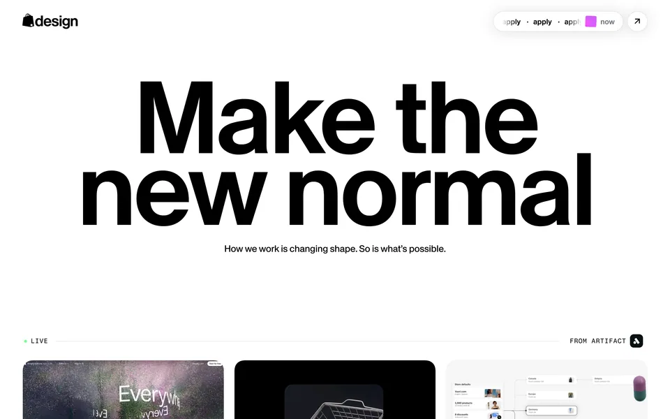 Screenshot of Shopify Design