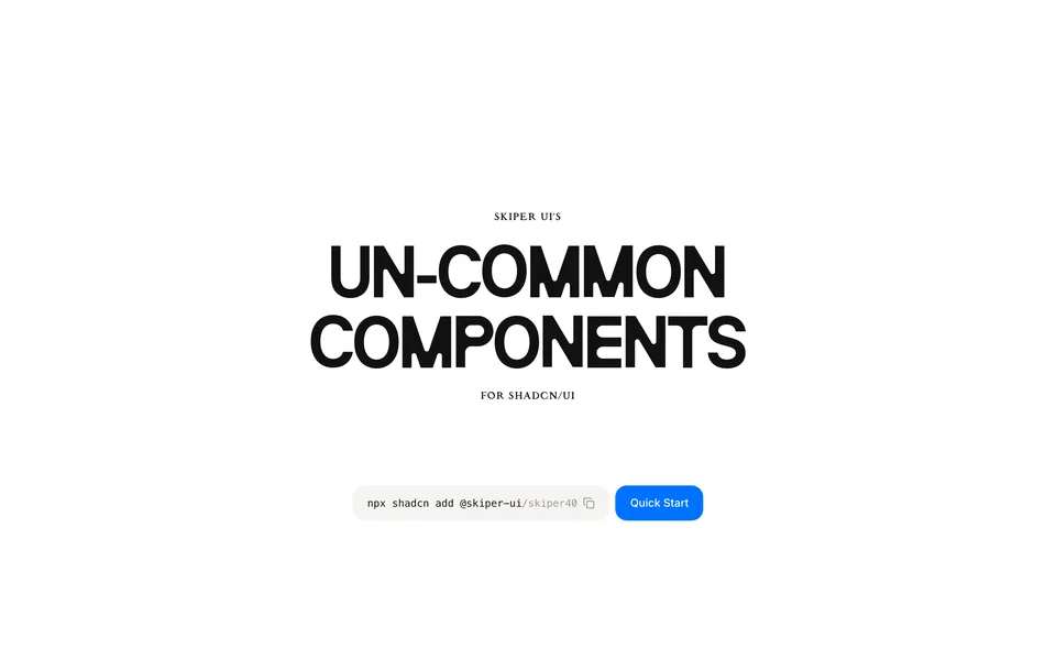 Screenshot of the Skiper UI website (skiper-ui.com)