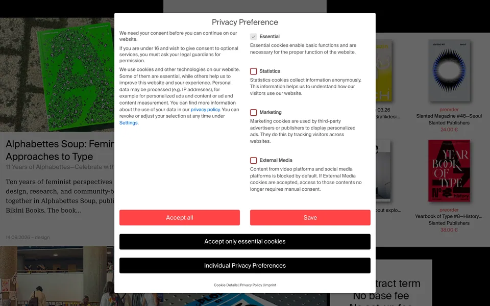 Screenshot of Slanted