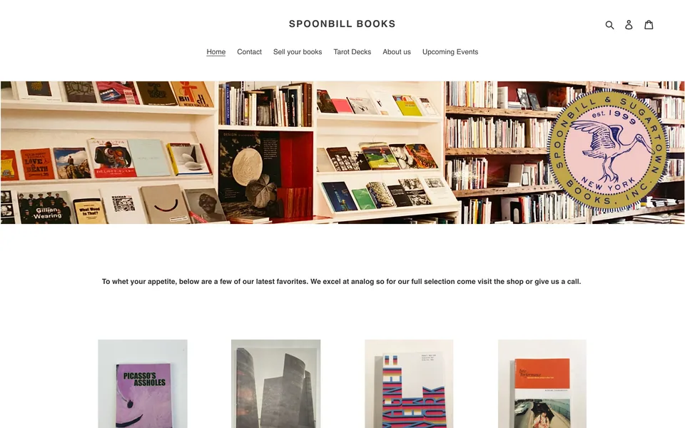 Screenshot of Spoonbill Books