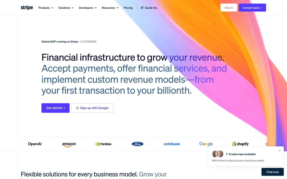 Screenshot of Stripe