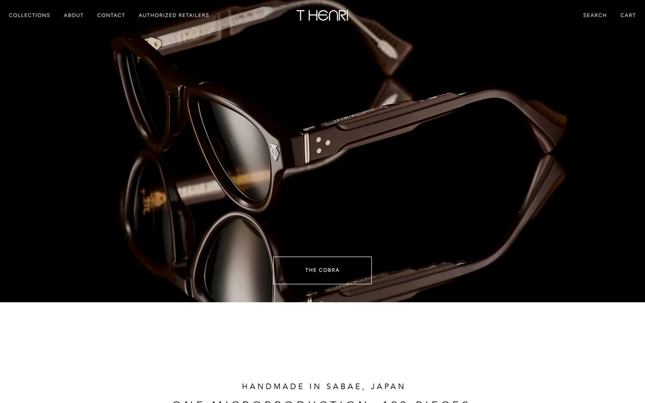 Screenshot of the T Henri website (thenri.com)