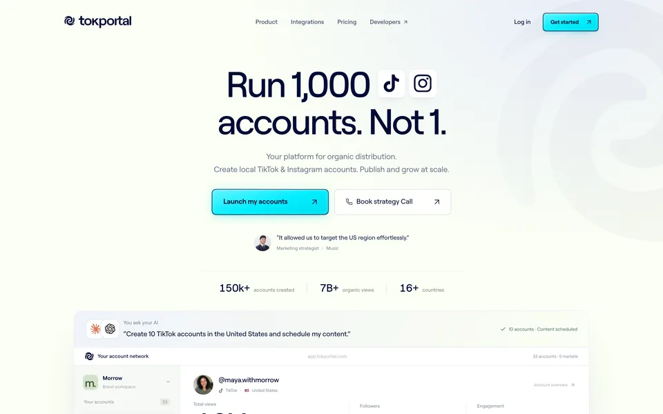 Screenshot of TokPortal