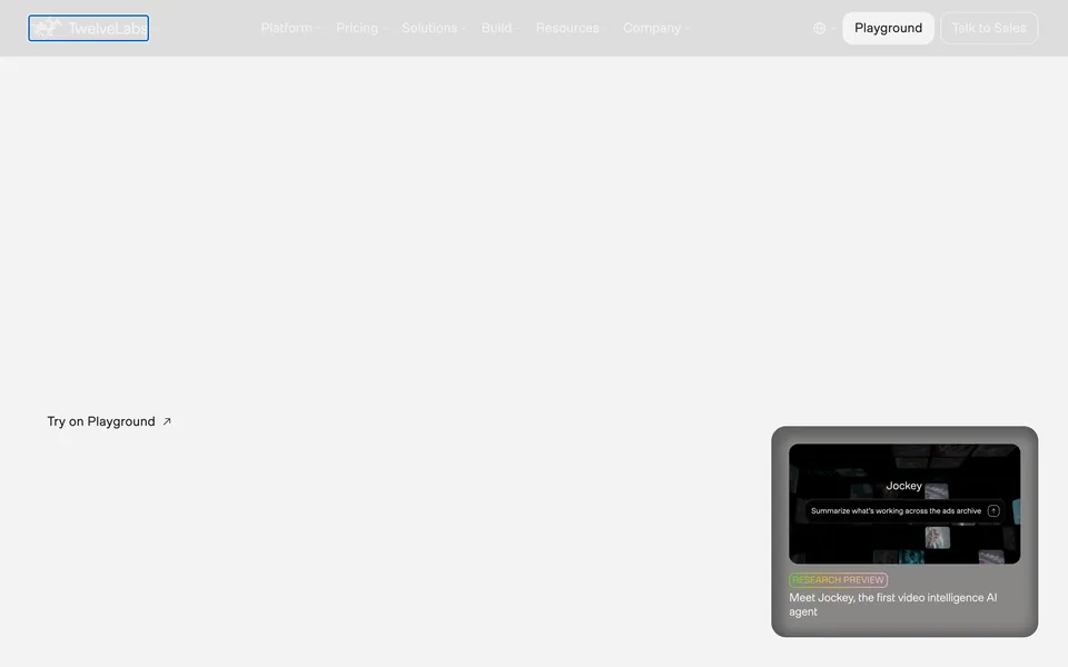 Screenshot of TwelveLabs