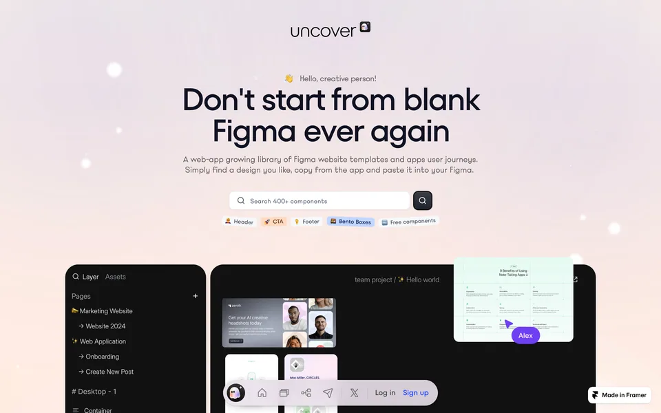 Screenshot of uncoverLAB