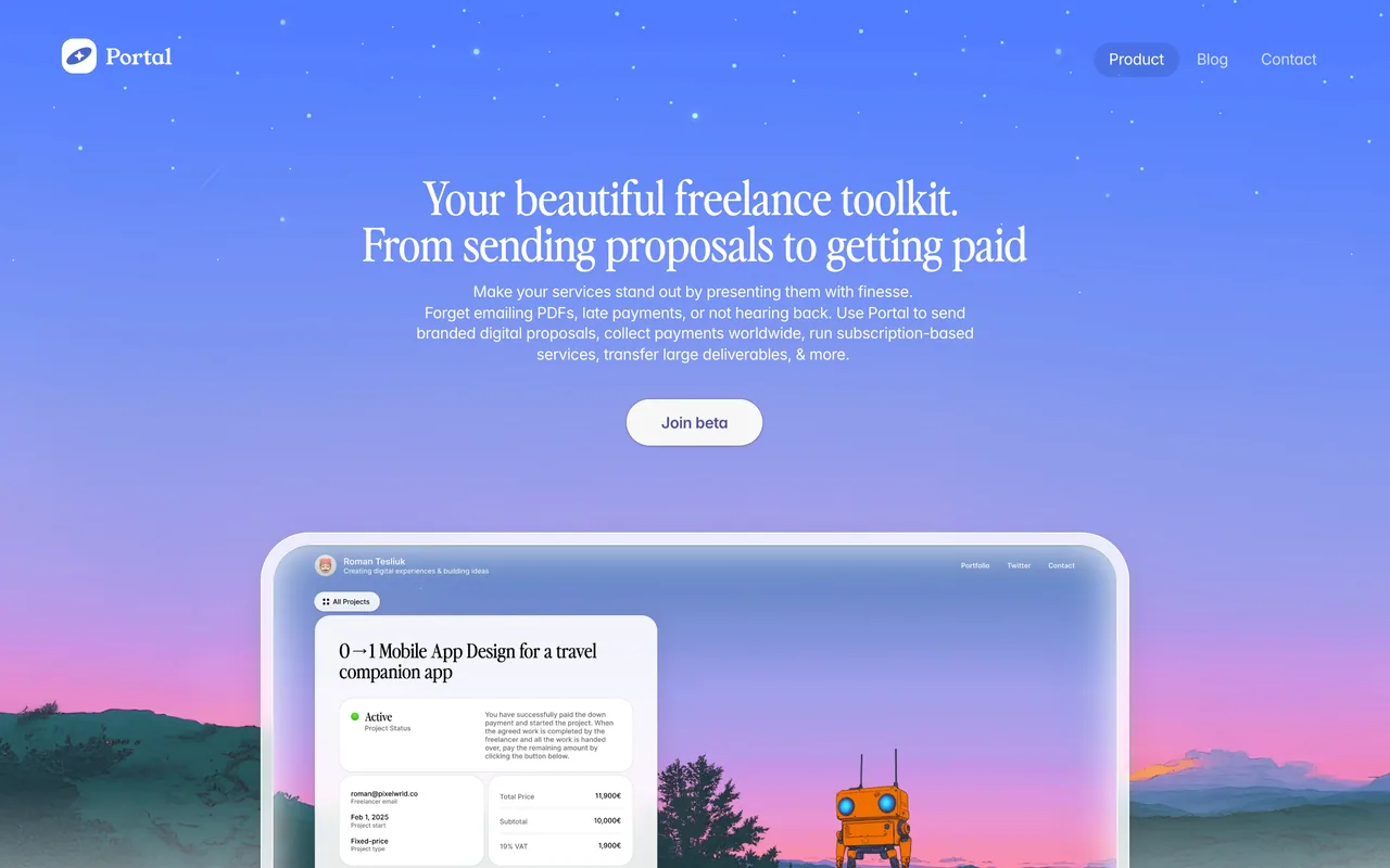 Screenshot of the Portal website (useportal.net)