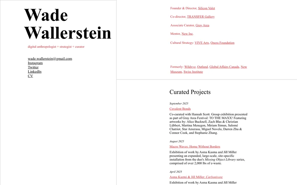 Screenshot of Wade Wallerstein