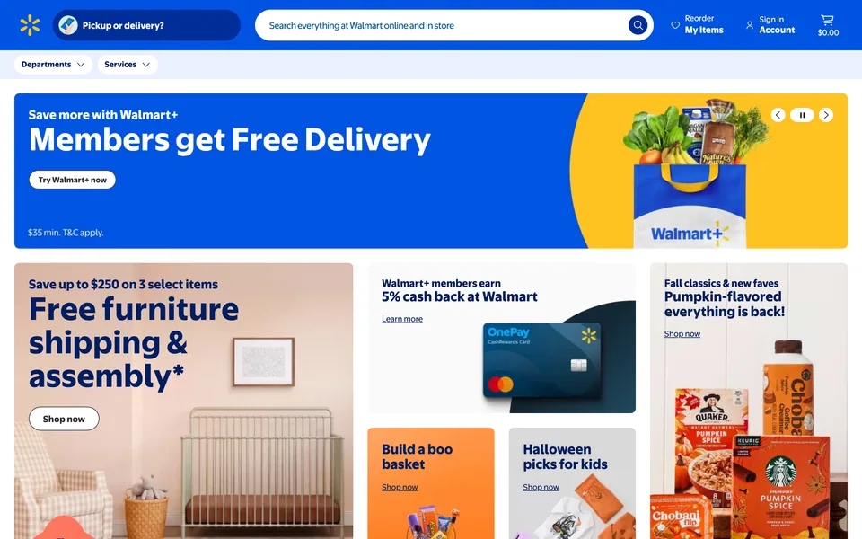 Screenshot of Walmart